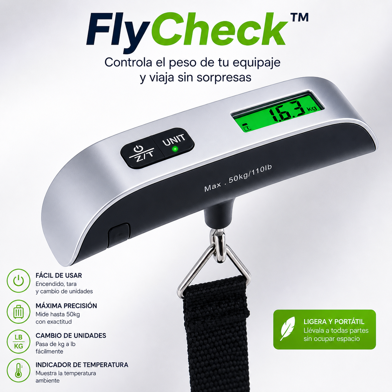 FlyCheck™-Báscula Balanza Digital