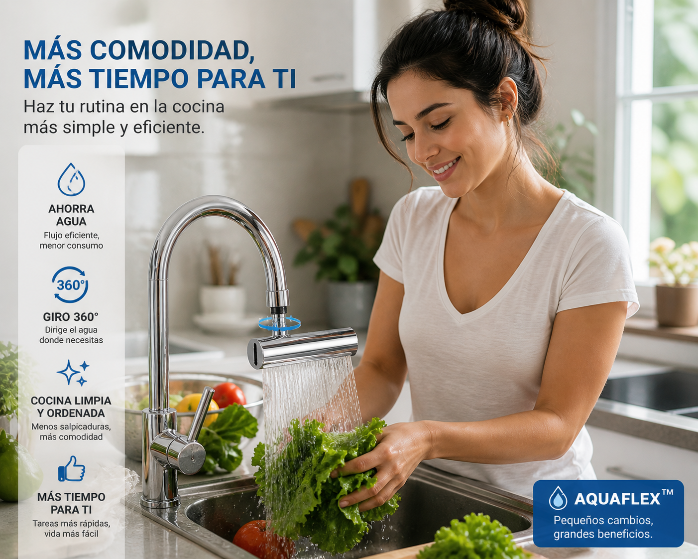 AquaFlex™-Llave Giratoria 4 Modos