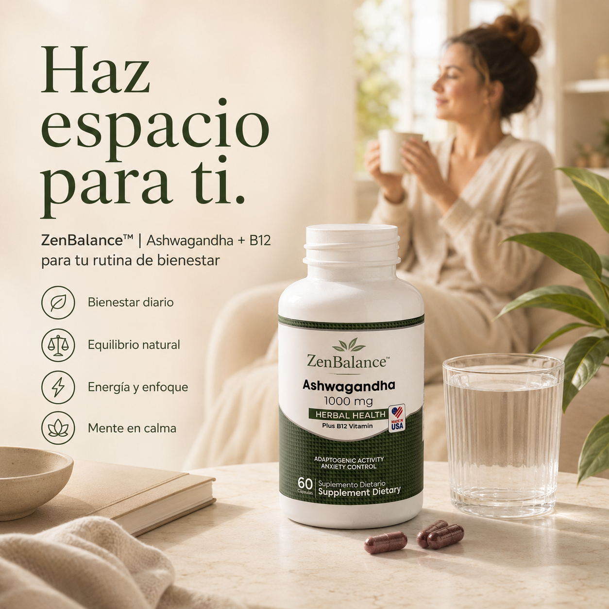 ZenBalance™ – Ashwagandha + B12 para tu Rutina de Bienestar
