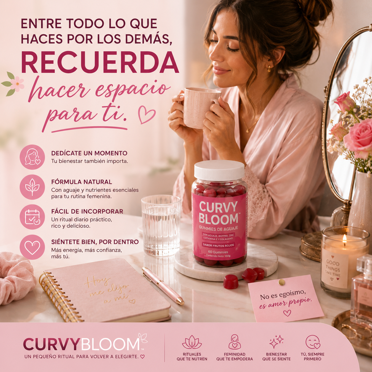 CurvyBloom™ Gummies con Fitoestrógenos | Siéntete Más Tú Cada Día