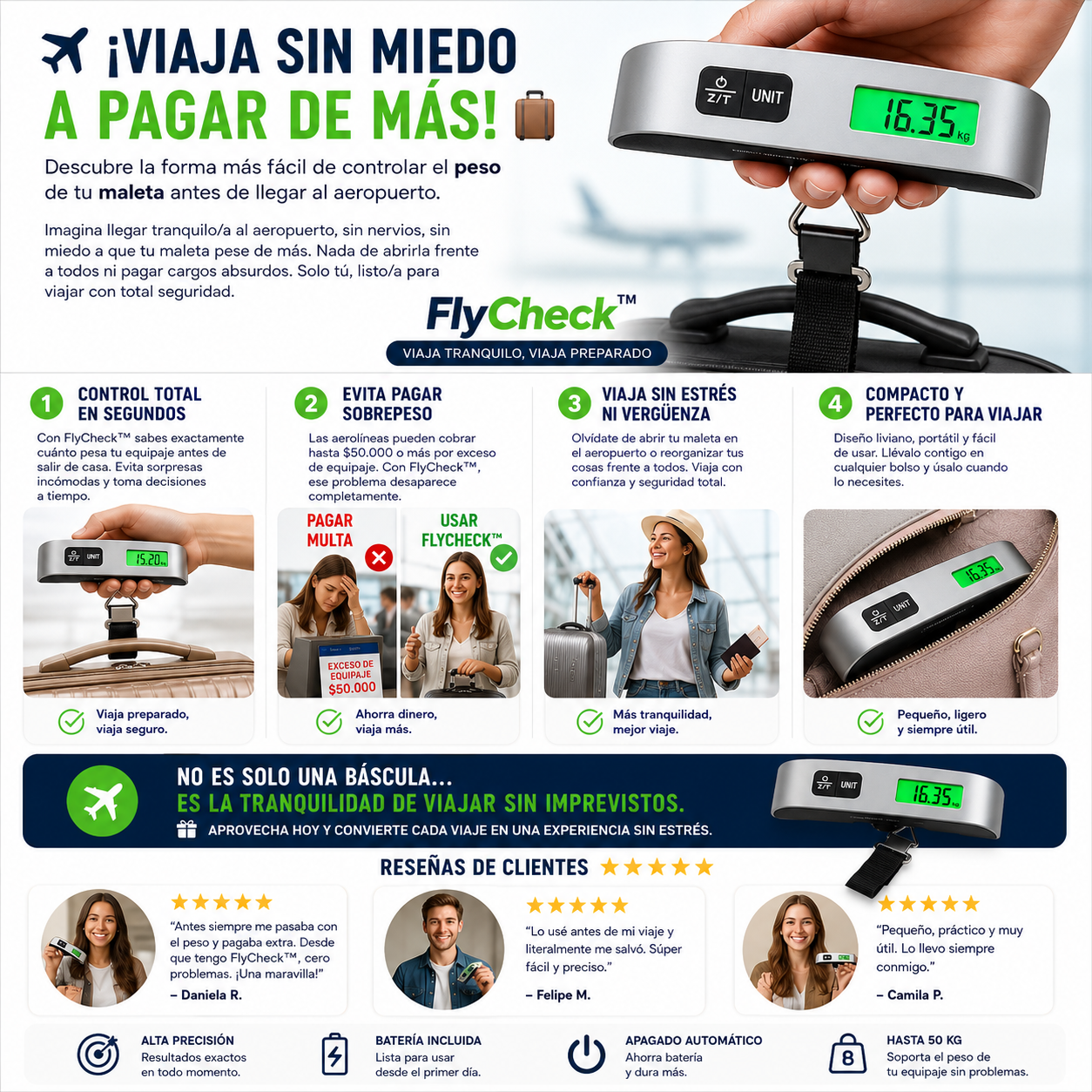 FlyCheck™-Báscula Balanza Digital
