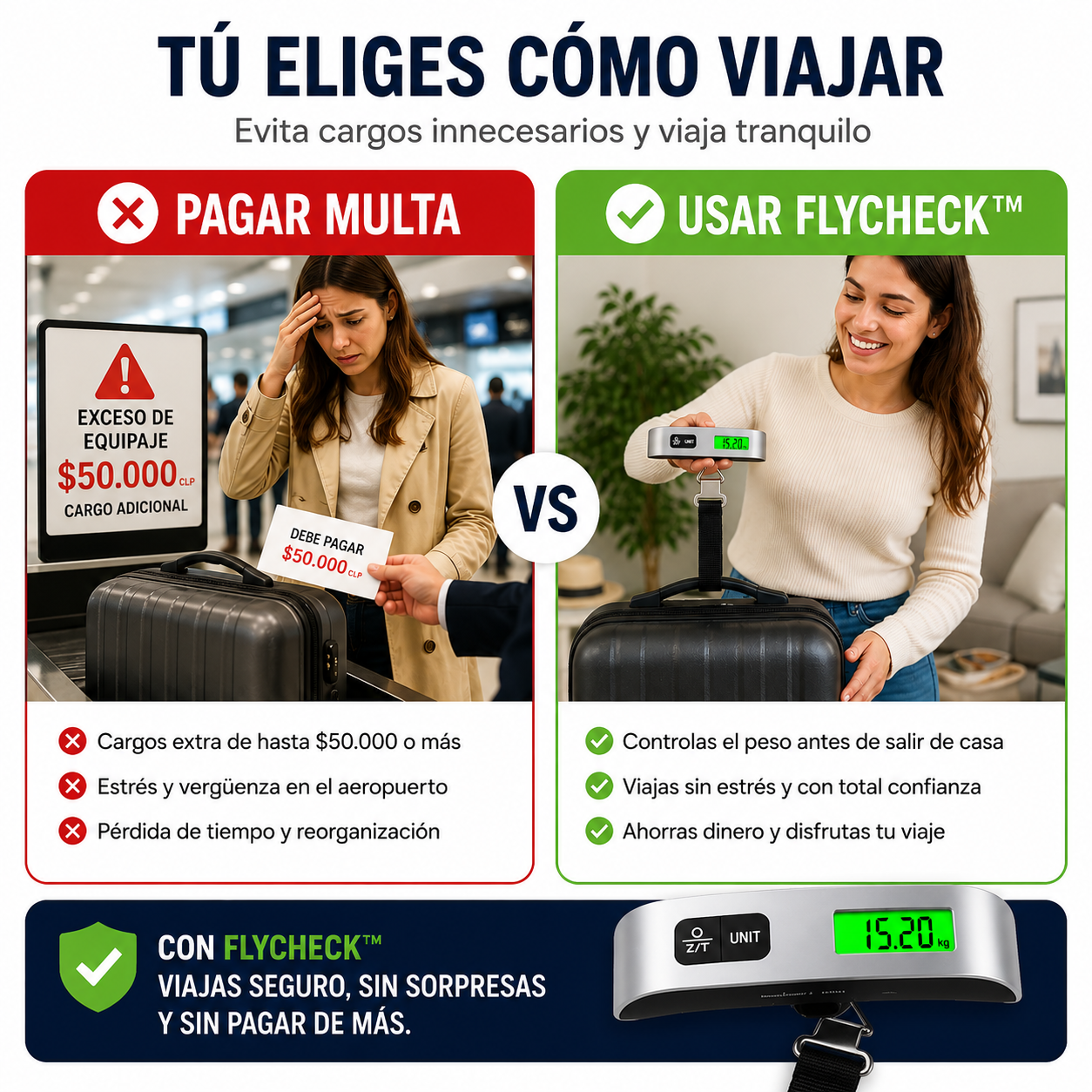FlyCheck™-Báscula Balanza Digital