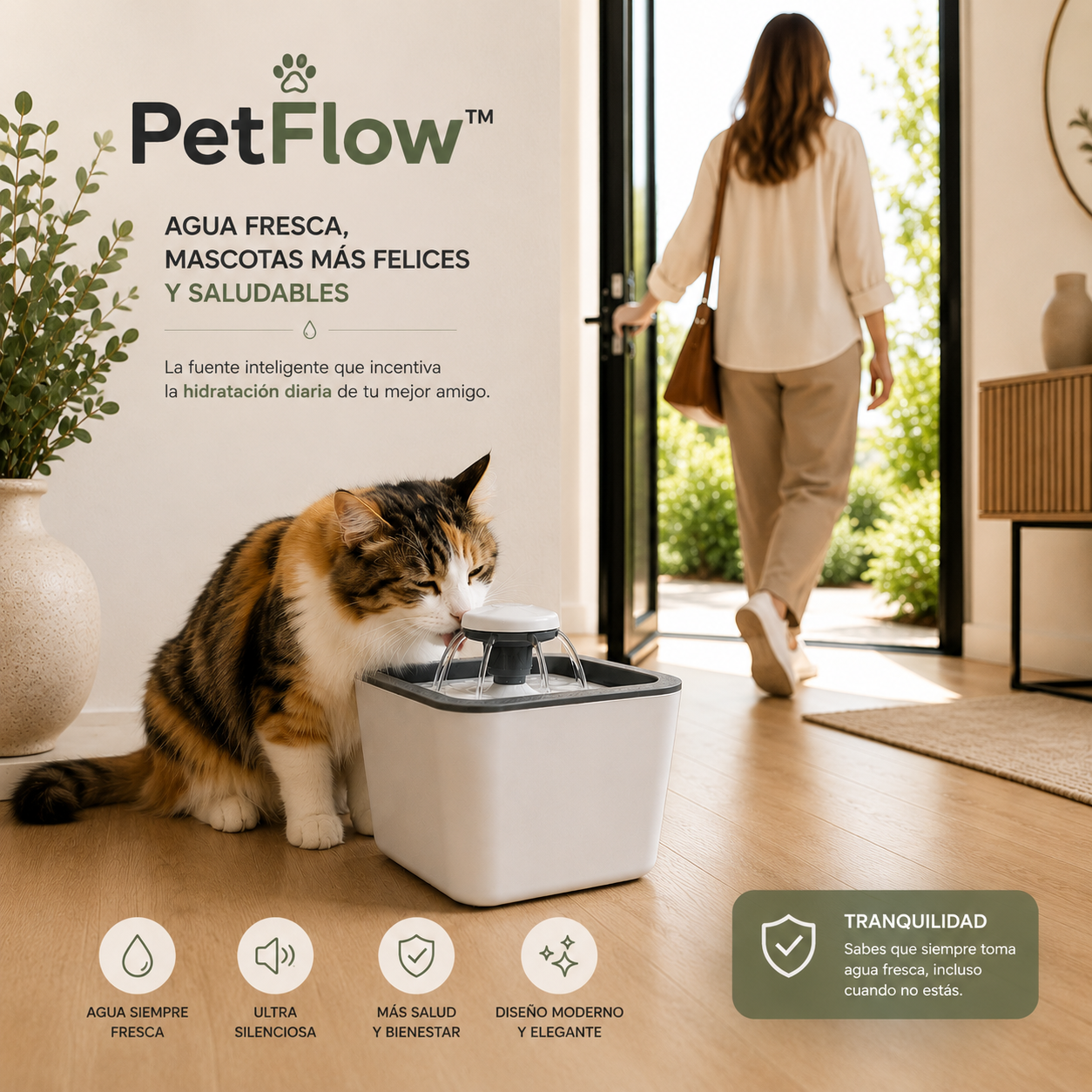 PetFlow™-Fuente De Agua Para Gatos Y Perros 2.5 Lts.