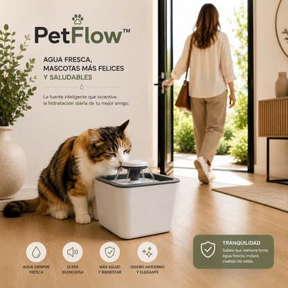 PetFlow™-Fuente De Agua Para Gatos Y Perros 2.5 Lts.