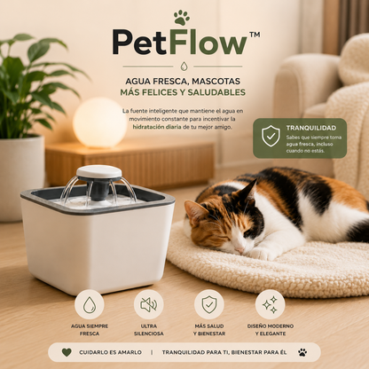PetFlow™-Fuente De Agua Para Gatos Y Perros 2.5 Lts.