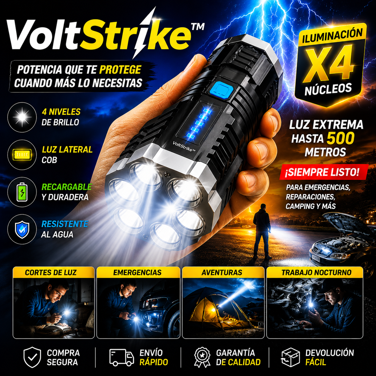 VoltStrike™-Ilumina 100 Veces Más